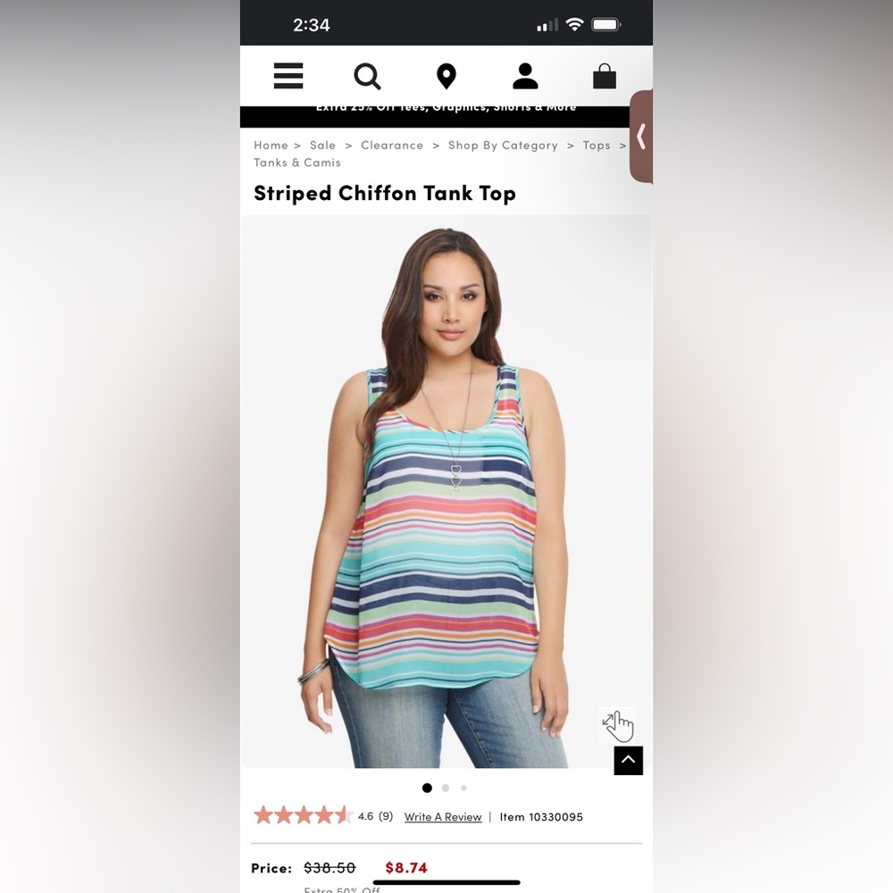 Striped Chiffon Tank Top